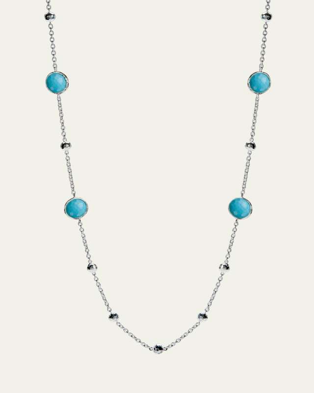 Multi Station Lollipop Necklace in Sterling Silver