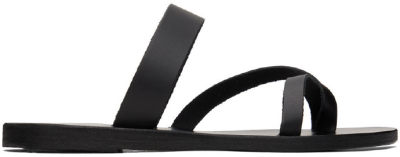 Ancient Greek Sandals Black Daphnae Sandals