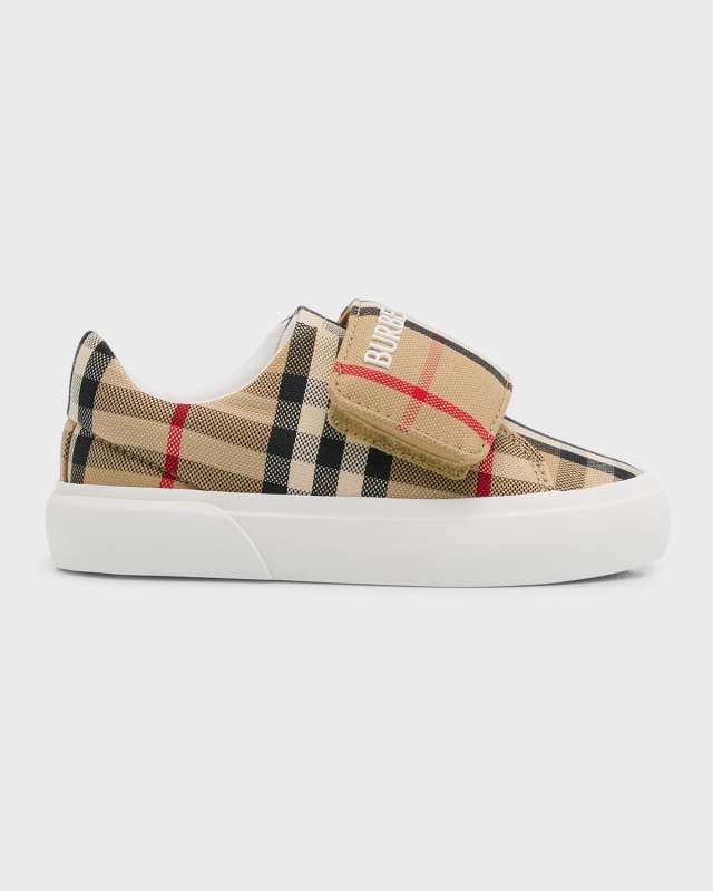 Kid's James Check-Print Sneakers, Toddlers/Kids