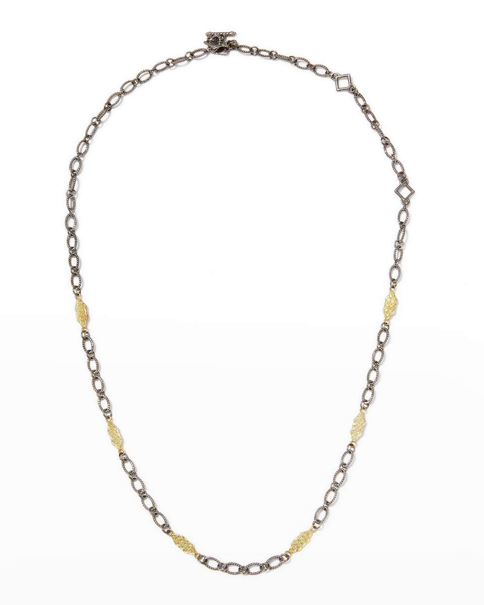 Old World Two-Tone Scroll Necklace