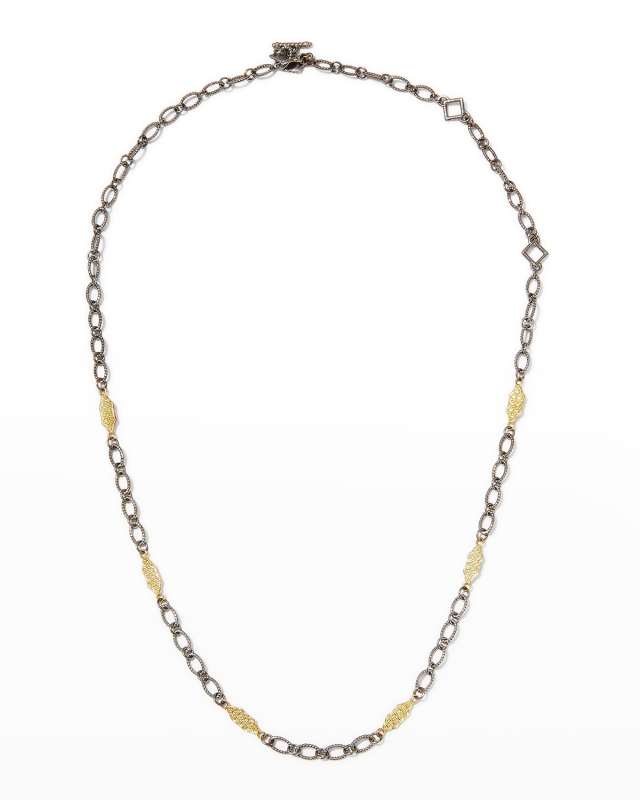 Old World Two-Tone Scroll Necklace