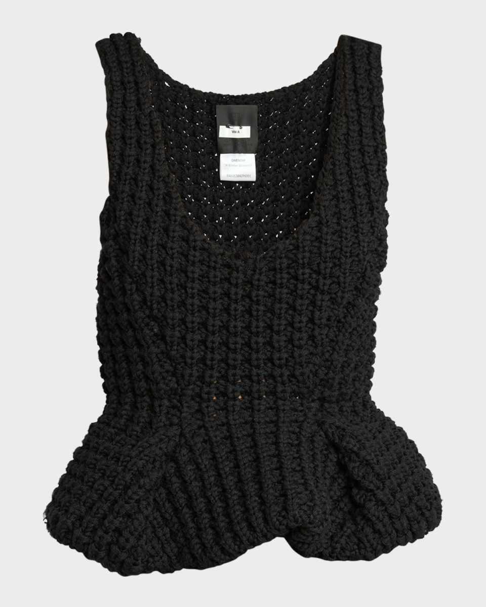 Sleeveless Knit Peplum Tank Top