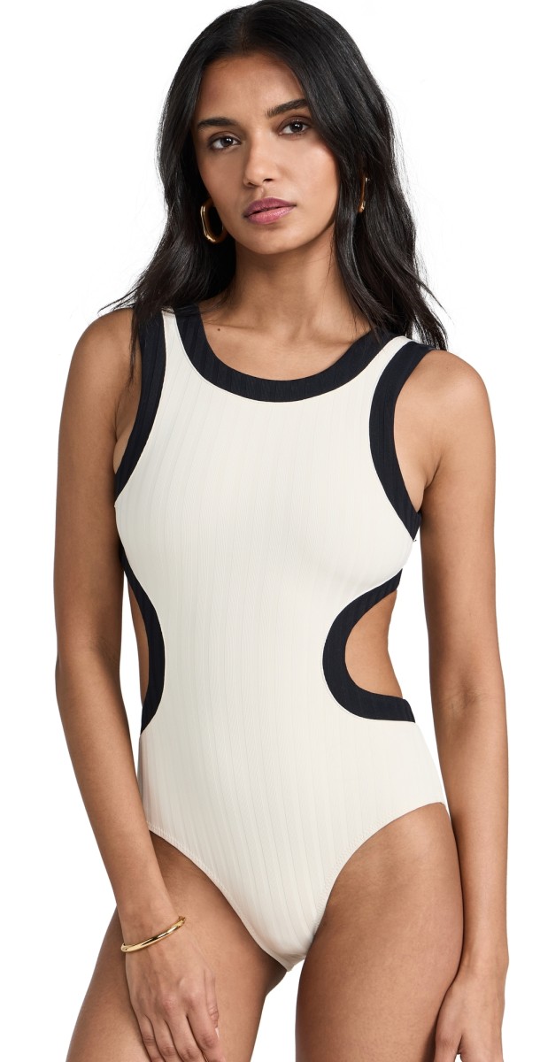 STAUD Dolce One Piece Ivory / Black