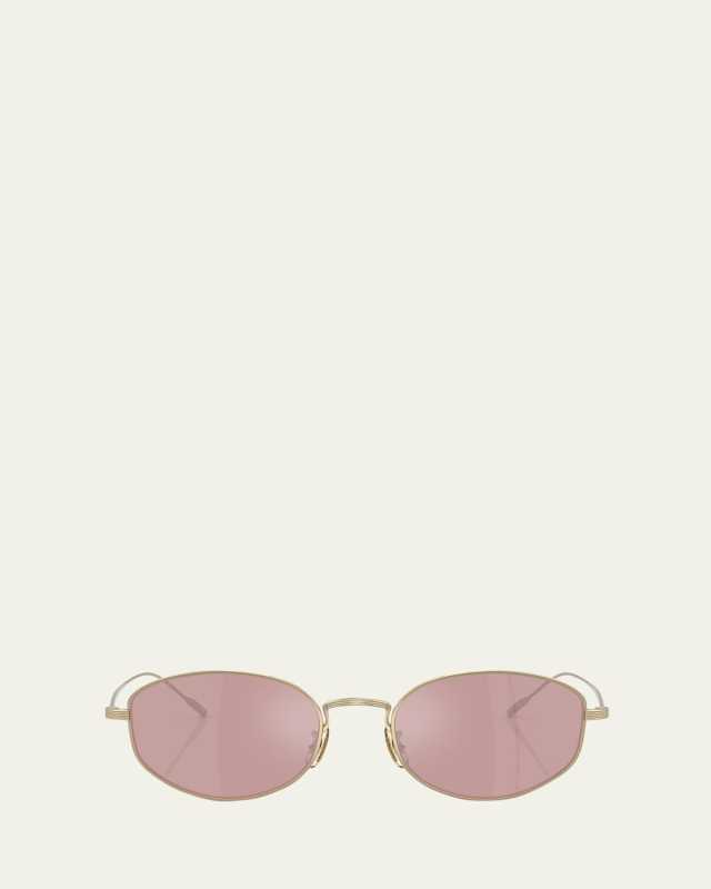 Titanium Oval Sunglasses