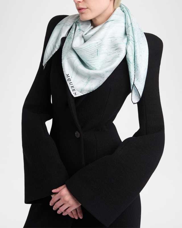 Smashed Glass-Print Silk Scarf