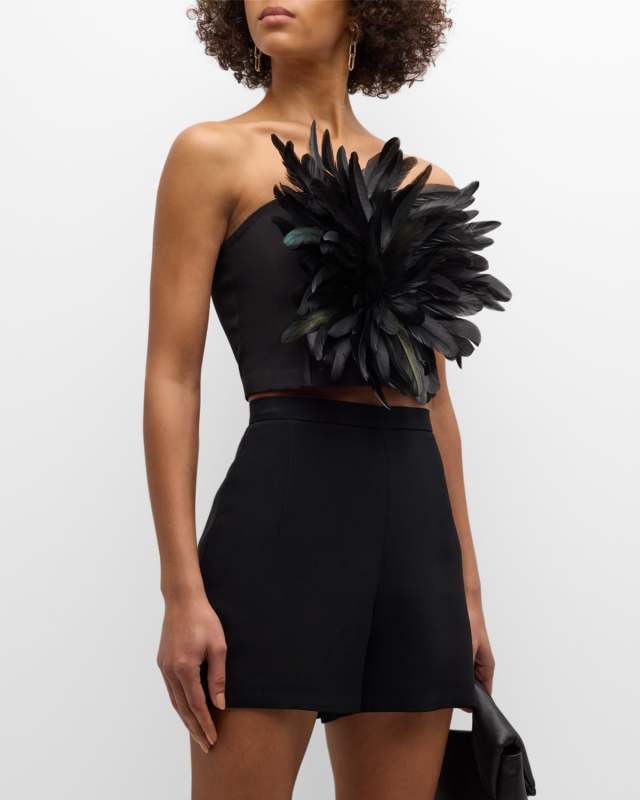 Nicki Feather Crop Top
