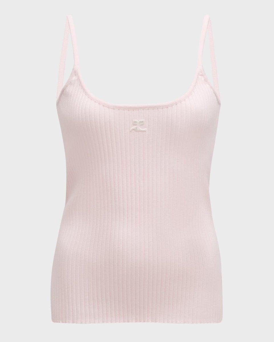 Logo Ribbed Knit Tank Top
