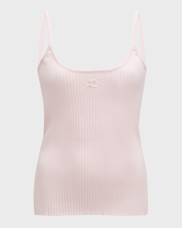 Logo Ribbed Knit Tank Top