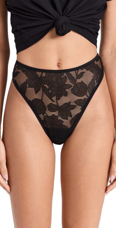 Hanky Panky Tattoo High Cut Thong Black