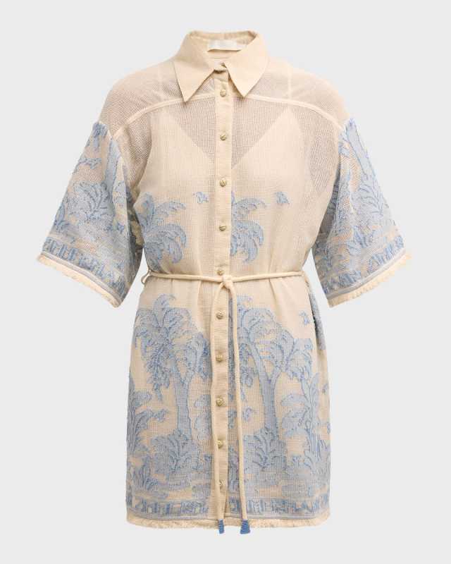Ottie Palm Shirtdress
