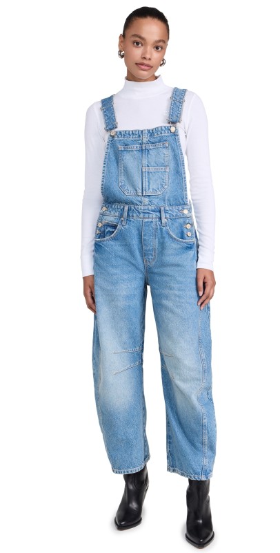 Free People Good Luck Overalls Ultra Light Beam