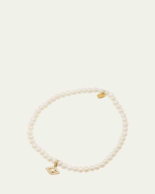 Girl's 14k Evil Eye Beaded Charm Bracelet