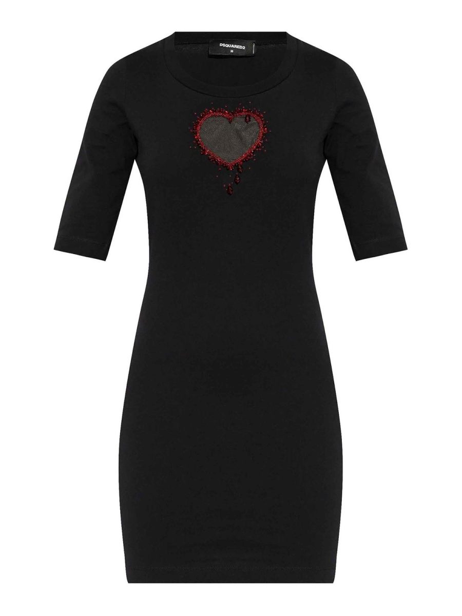 Dsquared2 Robe Au Genou - Noir