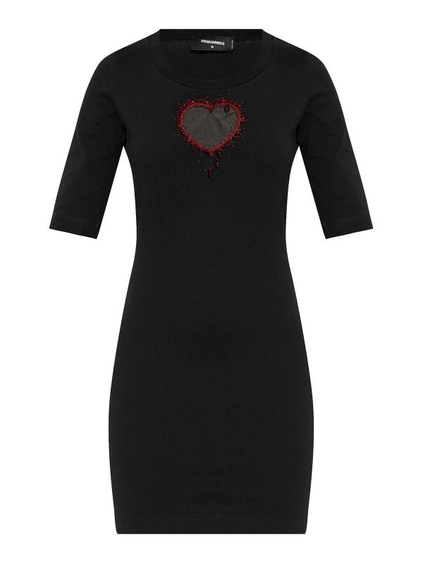 Dsquared2 Robe Au Genou - Noir