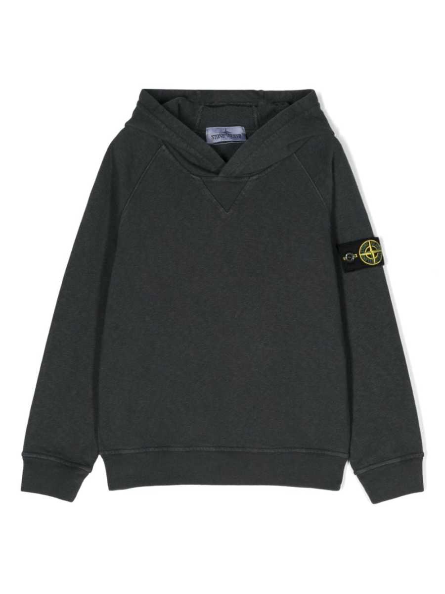Compass-badge cotton hoodie