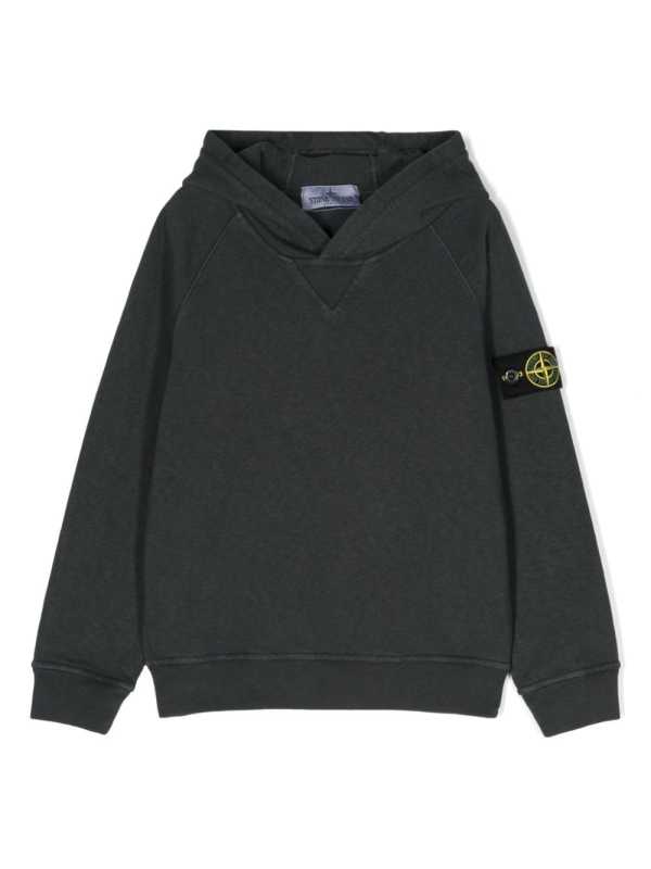 Compass-badge cotton hoodie