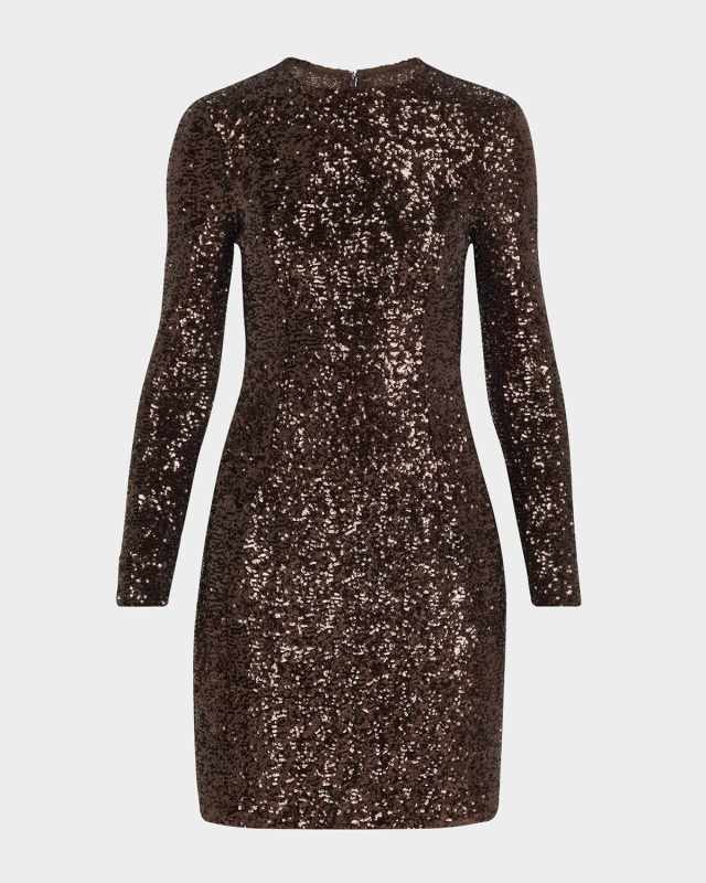 Sequin Long Sleeve Mini Dress