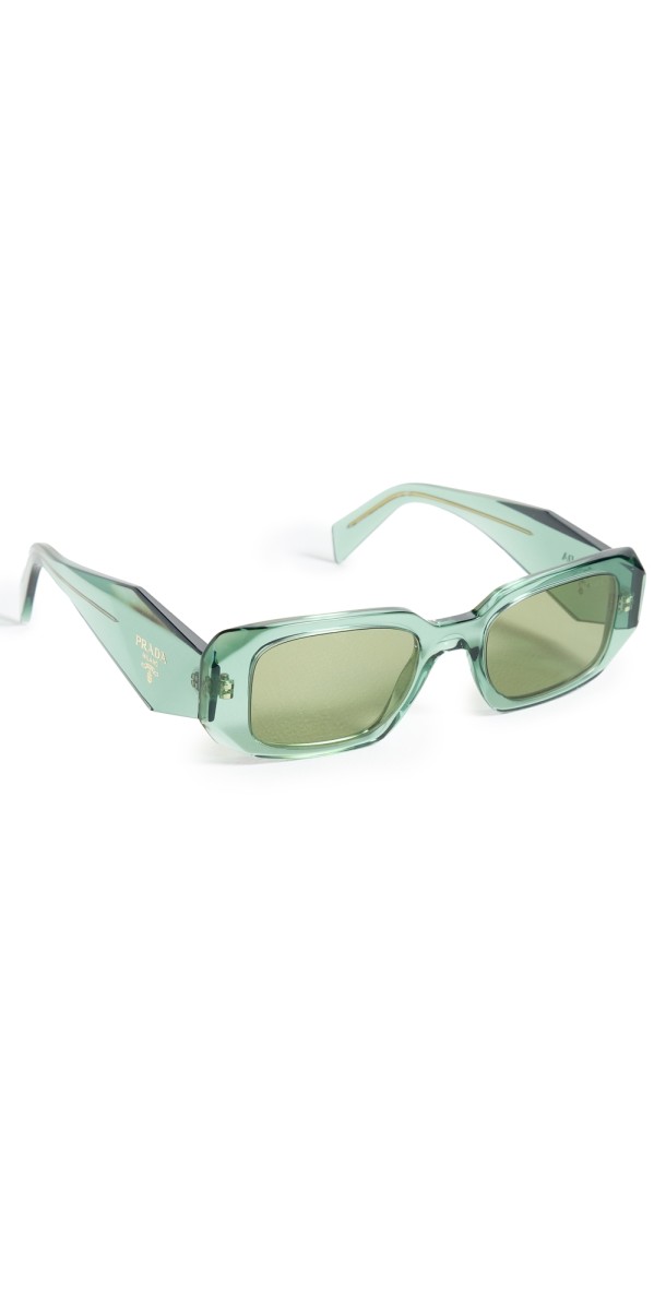 Prada PR 17WS Rectangular Sunglasses Transparent Sag