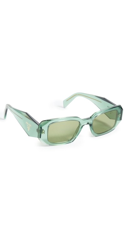 Prada PR 17WS Rectangular Sunglasses Transparent Sag
