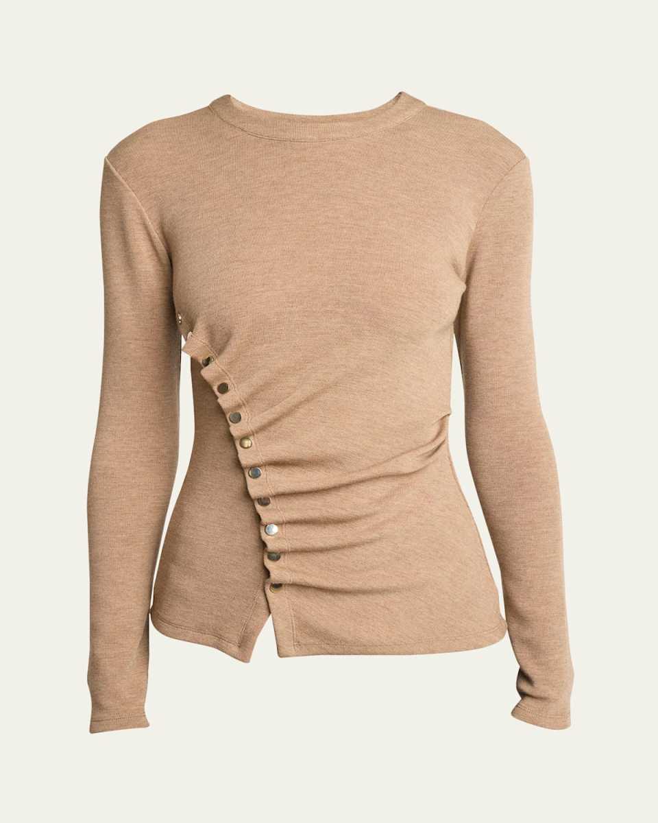 Side Snap Button Wool Top