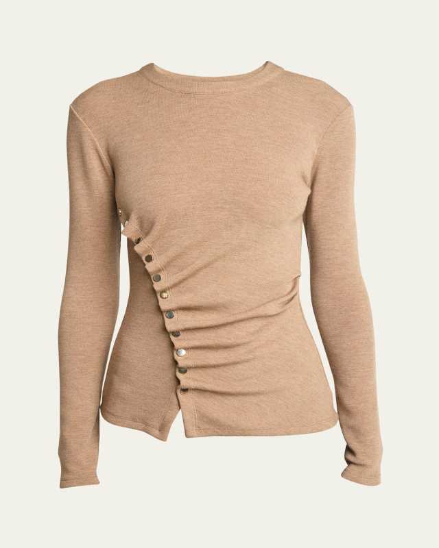 Side Snap Button Wool Top
