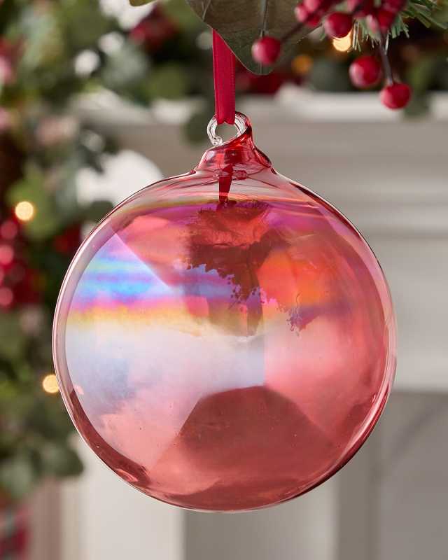 Red Bottle Glass Ball Ornament