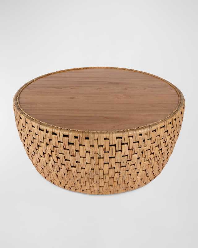 Catalina Drum Rattan Coffee Table