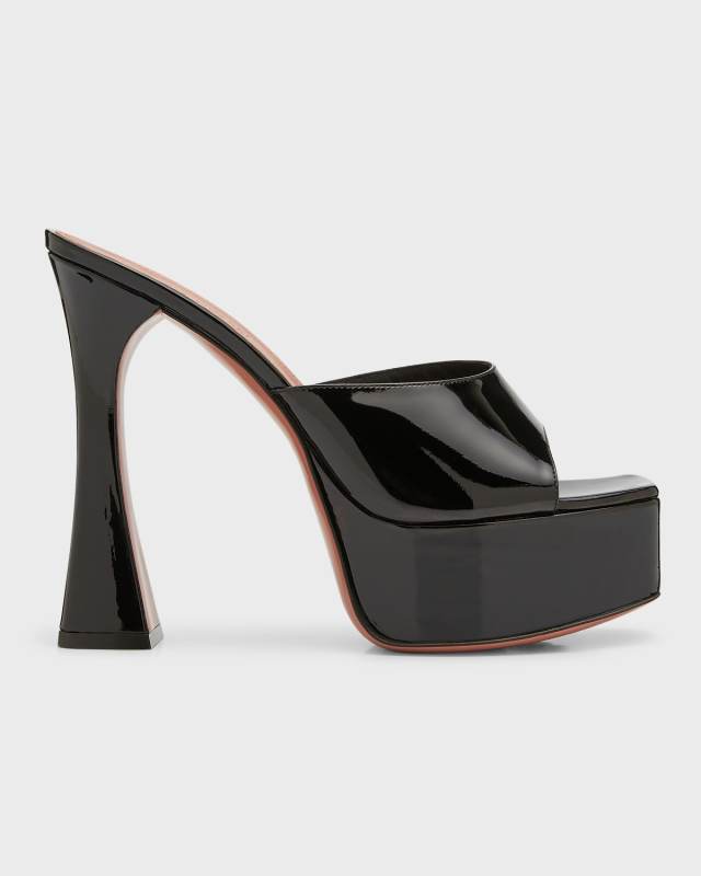 Dalida Patent Platform Mule Sandals