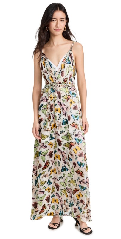 alice + olivia Renita Ruffle Hem Wrap Dress Boundless Butterfly