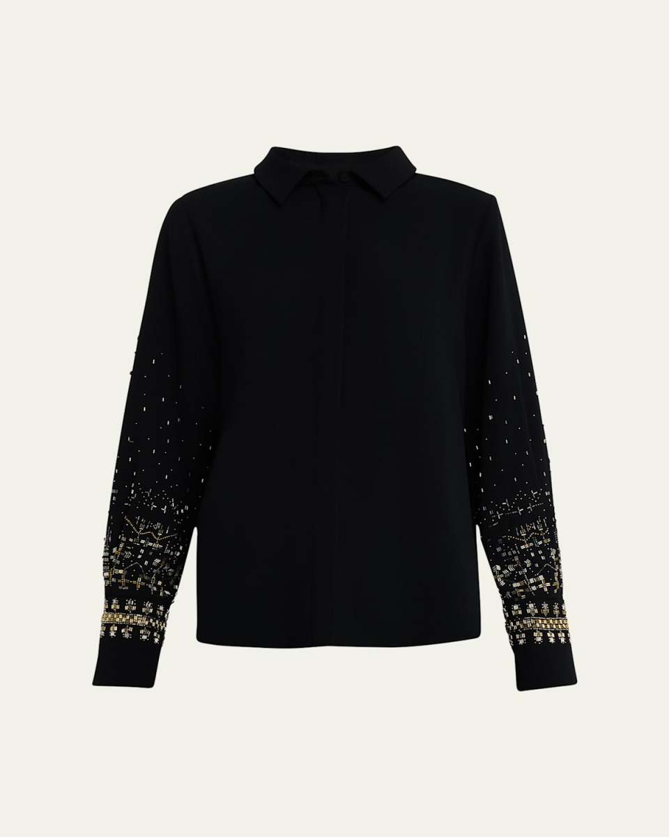 Chai Beaded Satin Blouse