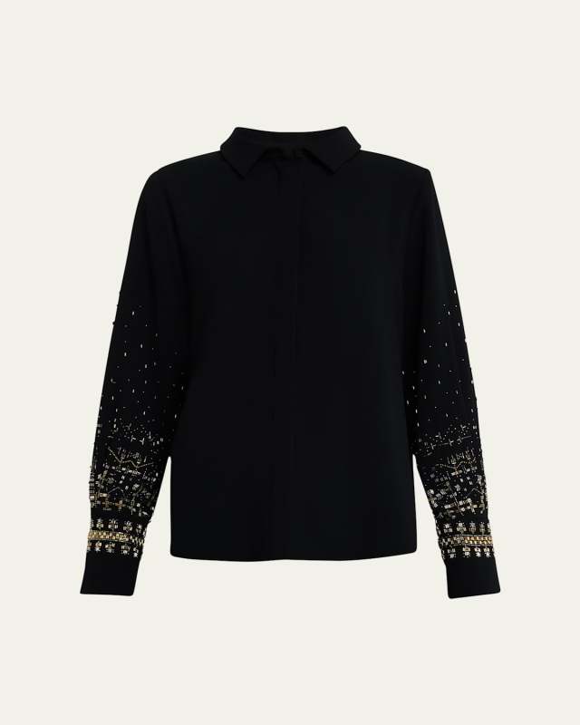 Chai Beaded Satin Blous
