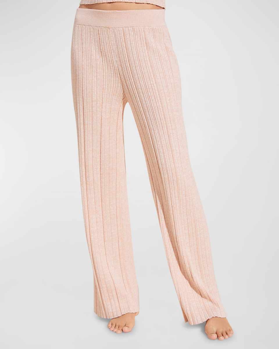 Infinite Ribbed Straight-Leg Lounge Pants