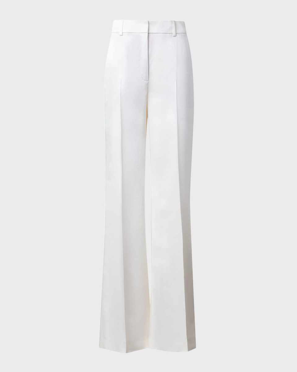 Florine Wool Satin Wide-Leg Pants