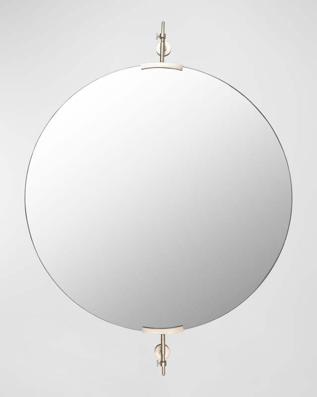Anastasya 34" Round Wall Mirror, Silver
