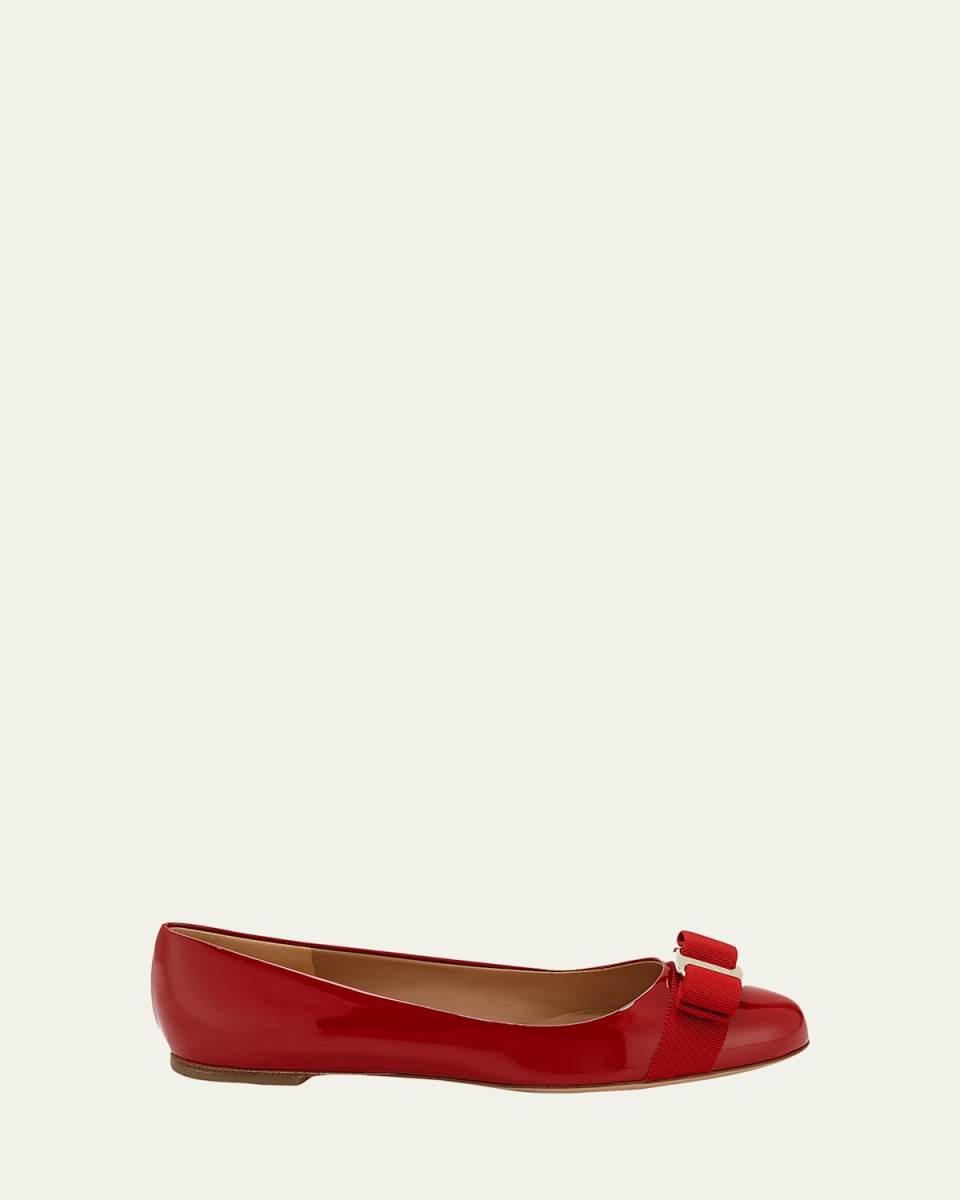 Varina Patent Leather Bow Ballerina Flats