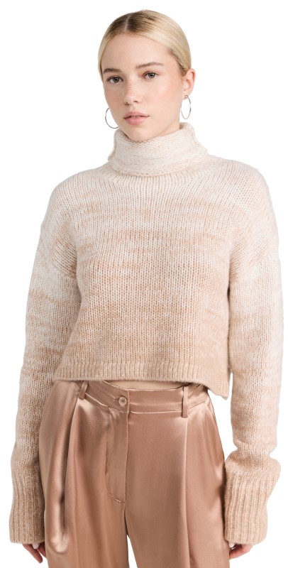 Sablyn Crop Cashmere Turtleneck Cafecito