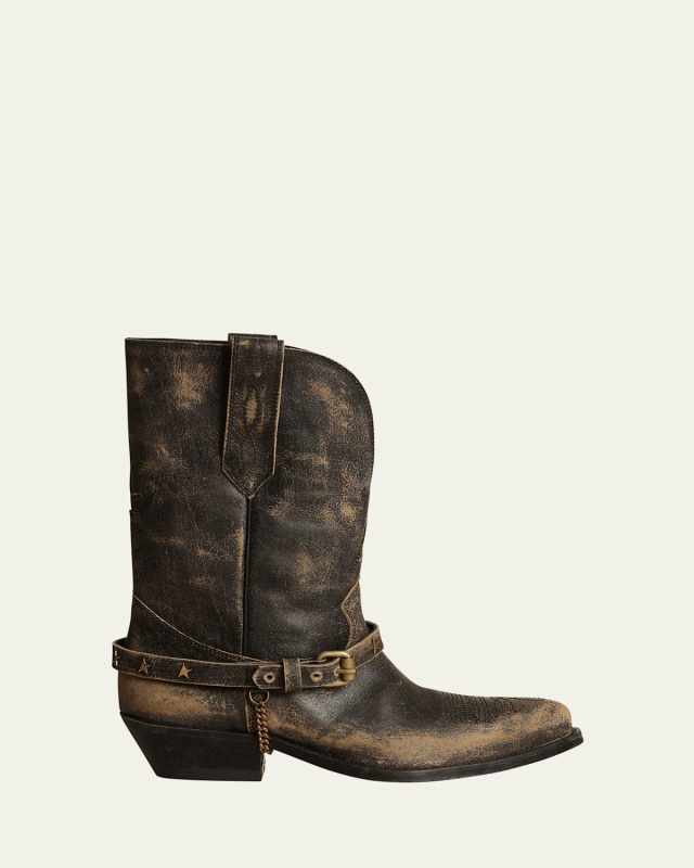 Wish Star Belt Chain Western Boots