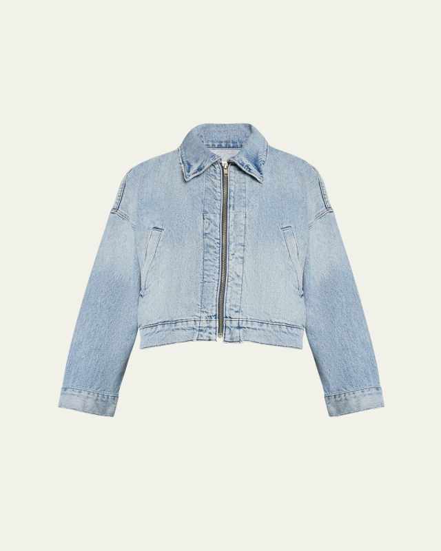 Conway Zip Cropped Denim Jacket