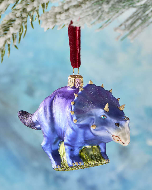 Glass Dino Ornament