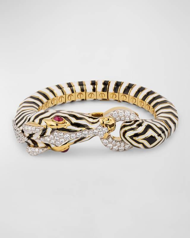 Kingdom 18k Gold Zebra Bracelet w/ Diamonds