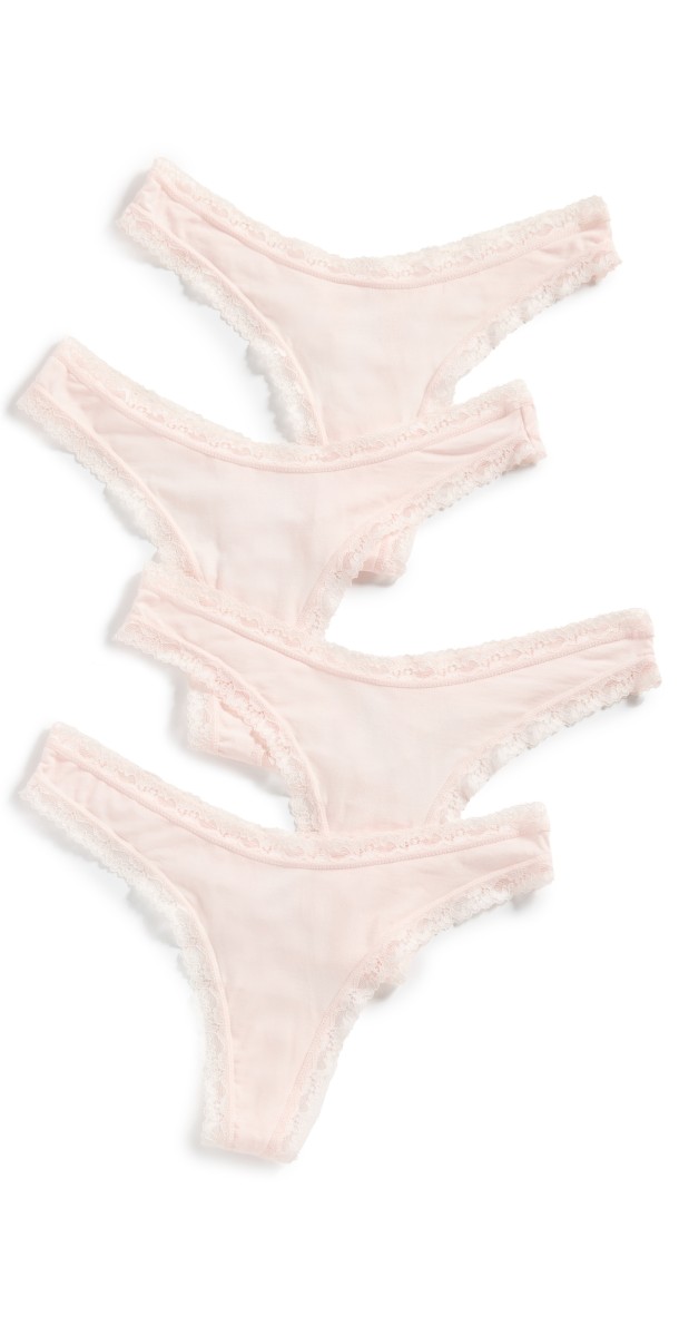 Stripe & Stare Pink-A-Boo Thong 4-Pack Pink
