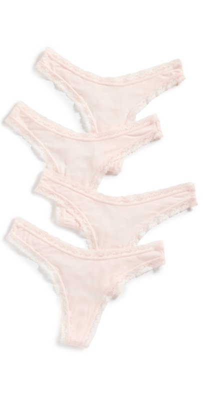 Stripe & Stare Pink-A-Boo Thong 4-Pack Pink