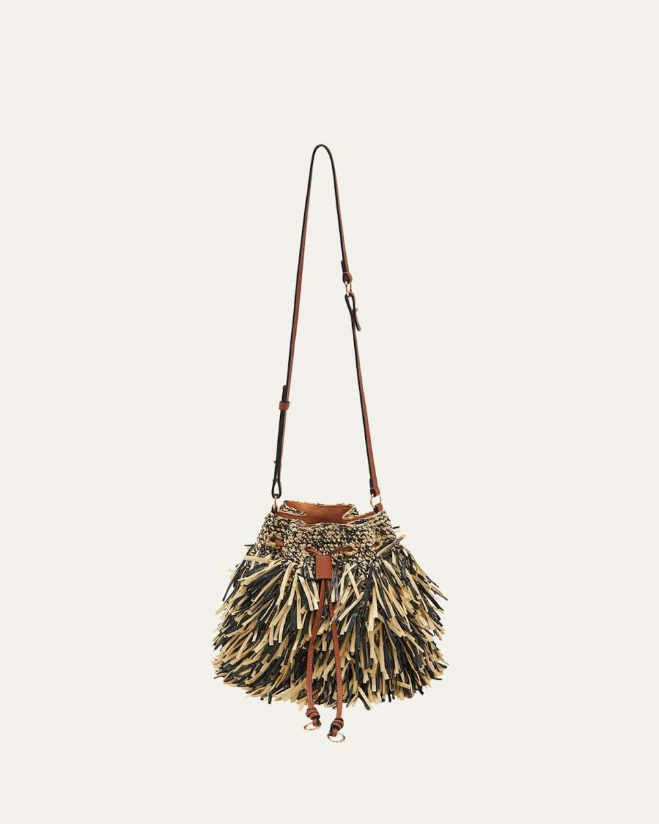 Gigi Fringe Drawstring Bucket Bag
