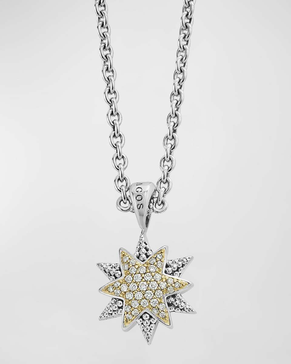 North Star Pendant Necklace with Diamonds