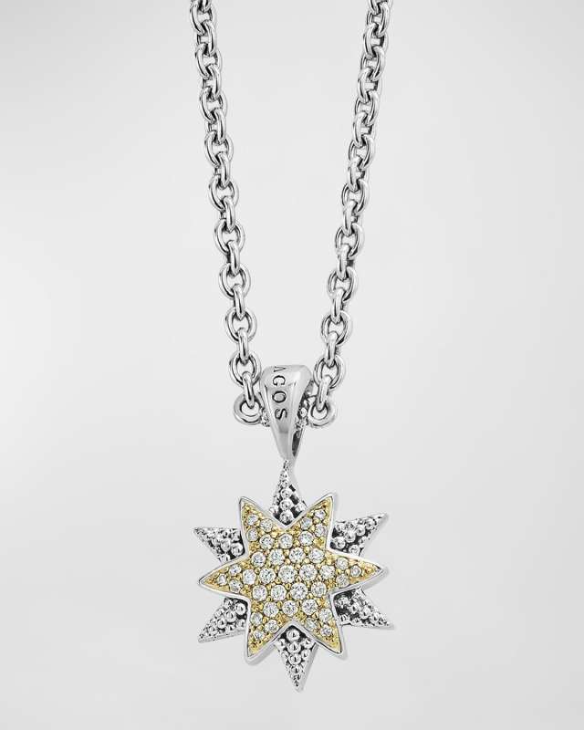 North Star Pendant Necklace with Diamonds