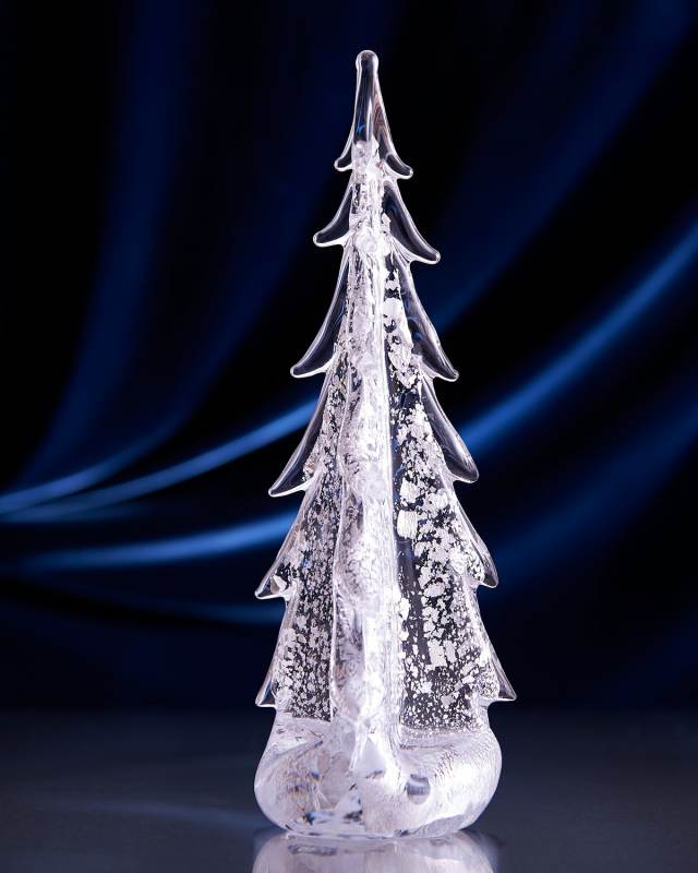 Sterling Silver-Leaf Evergreen 14" Tree