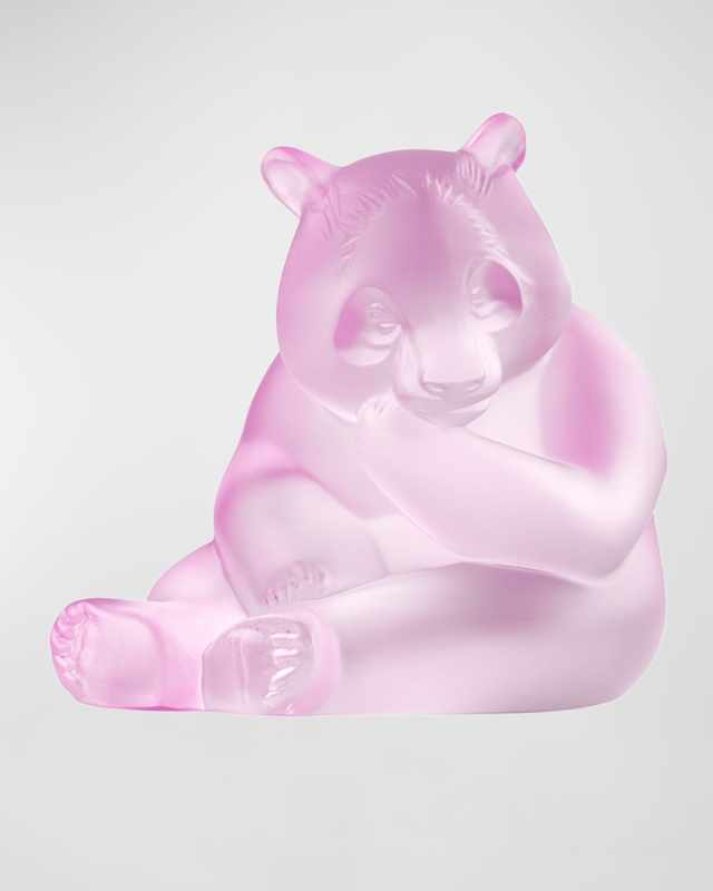 Panda Crystal Figure, Pink Luster