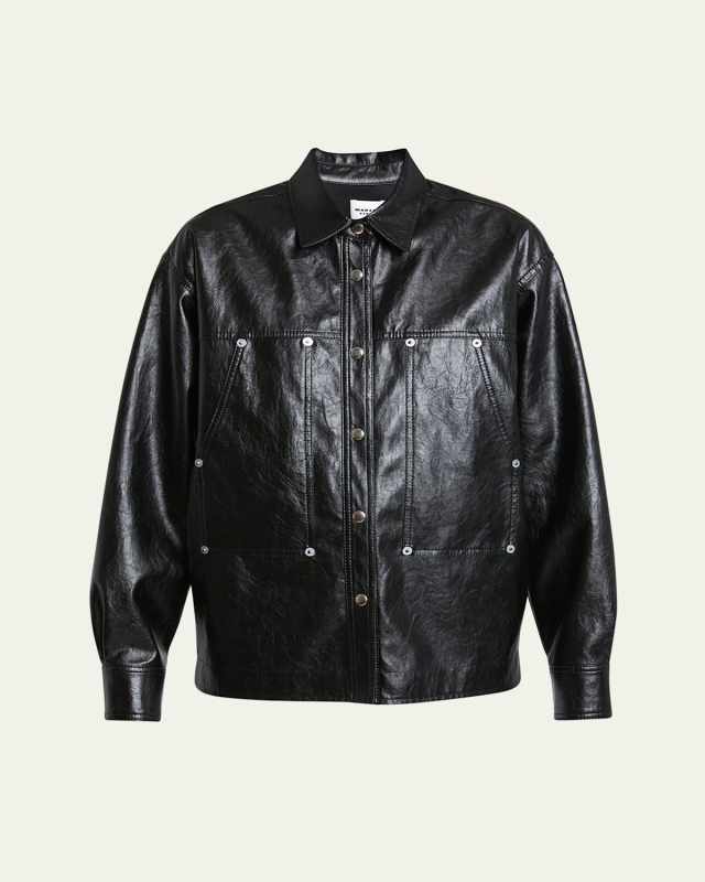 Abelia Faux Leather Shirt Jacket