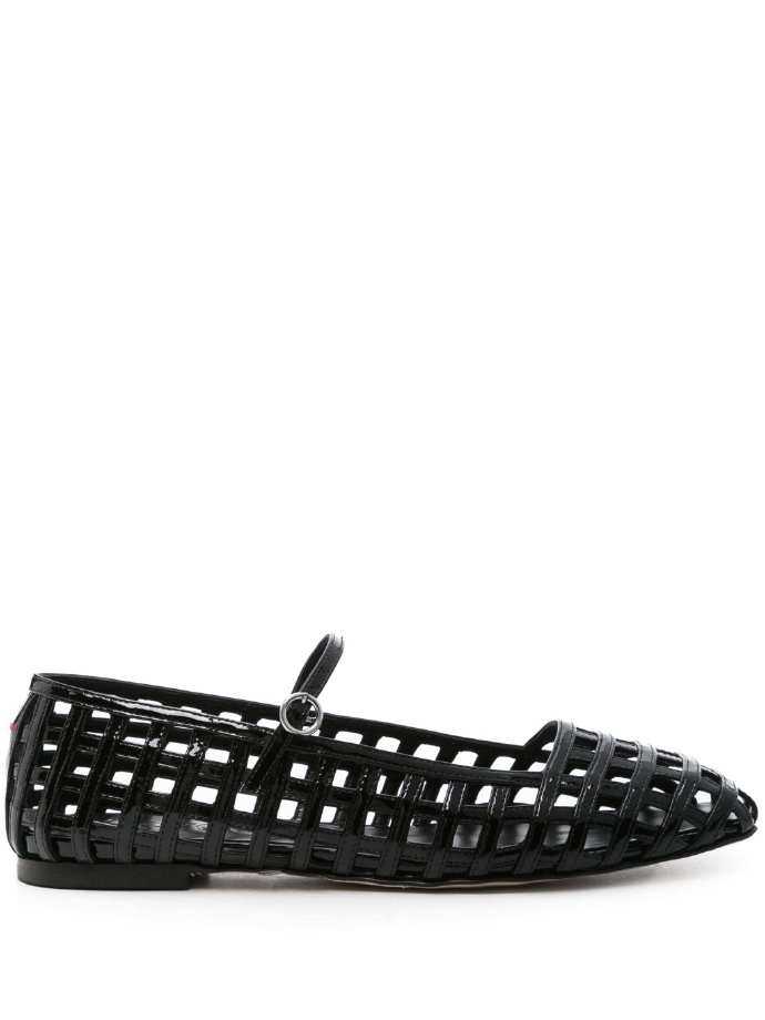 AEYDE Uma Caged cut-out patent-leather Mary Jane ballet flats