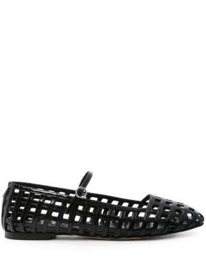 AEYDE Uma Caged cut-out patent-leather Mary Jane ballet flats